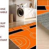 Ultra Soft Area Rug, Non Slip, Stain Resistant, Washable Area Rugs for Living Room, Bedroom, Playful Kids' Basketball Theme Decor(Orange)