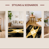 Ultra Soft Area Rug, Non Slip, Stain Resistant, Washable Area Rugs for Living Room, Bedroom, Opulent Medusa Gold Aesthetic(Gold)