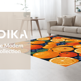 Ultra Soft Area Rug, Non Slip, Stain Resistant, Washable Area Rugs for Living Room, Bedroom, Lively Citrus Splash Decor(Orange)