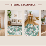 Ultra Soft Area Rug, Non Slip, Stain Resistant, Washable Area Rugs for Living Room, Bedroom, Chic Distressed Geometric Elements(White)
