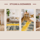 Ultra Soft Area Rug, Non Slip, Stain Resistant, Washable Area Rugs for Living Room, Bedroom, Vintage Low-Pile Stain-Resistant Bedroom Carpet(Yellow)