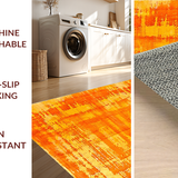 Ultra Soft Area Rug, Non Slip, Stain Resistant, Washable Area Rugs for Living Room, Bedroom, Trendy Vibrant Swirled Color Canvas(Orange)