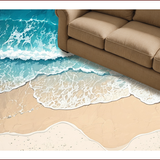 Ultra Soft Area Rug, Non Slip, Stain Resistant, Washable Area Rugs for Living Room, Bedroom, Ocean Wave Polyester Dorm Room Floor Mat(Blue)
