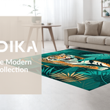 Ultra Soft Area Rug, Non Slip, Stain Resistant, Washable Area Rugs for Living Room, Bedroom, Artistic Abstract Jungle Print(Orange)