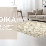 Ultra Soft Area Rug, Non Slip, Stain Resistant, Washable Area Rugs for Living Room, Bedroom, Whimsical Scalloped Boho Delight(Beige)