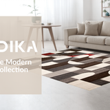 Ultra Soft Area Rug, Non Slip, Stain Resistant, Washable Area Rugs for Living Room, Bedroom, Rustic Tiled Pattern with Warm Hues(Gray)