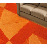 Ultra Soft Area Rug, Non Slip, Stain Resistant, Washable Area Rugs for Living Room, Bedroom, Modern Abstract Geometric Non-Slip Living Room(Orange)