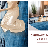 Ultra Soft Area Rug, Non Slip, Stain Resistant, Washable Area Rugs for Living Room, Bedroom, Elegant Blue Ethnic Animal Print(Blue)