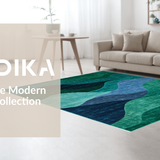 Ultra Soft Area Rug, Non Slip, Stain Resistant, Washable Area Rugs for Living Room, Bedroom, Bold Artistic Shape Play(Blue)