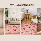 Ultra Soft Area Rug, Non Slip, Stain Resistant, Washable Area Rugs for Living Room, Bedroom, Whimsical Soft Pastel Decor(Pink)