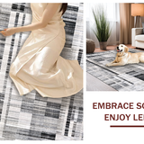 Ultra Soft Area Rug, Non Slip, Stain Resistant, Washable Area Rugs for Living Room, Bedroom, Chic Monochrome Patterned Entryway Rug(Gray)
