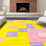 Ultra Soft Area Rug, Non Slip, Stain Resistant, Washable Area Rugs for Living Room, Bedroom, Lively Multicolor Happy Faces(Yellow)