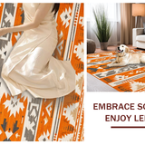 Ultra Soft Area Rug, Non Slip, Stain Resistant, Washable Area Rugs for Living Room, Bedroom, Lively Southwestern Color Fusion(Orange)