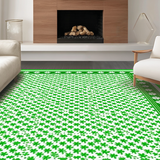 Elegant Green Shamrock Textile Design(Green)