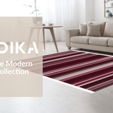 Ultra Soft Area Rug, Non Slip, Stain Resistant, Washable Area Rugs for Living Room, Bedroom, Colorful Striped Boho Elegance(Red)