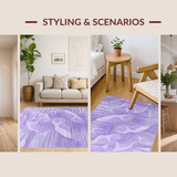 Ultra Soft Area Rug, Non Slip, Stain Resistant, Washable Area Rugs for Living Room, Bedroom, Sleek Minimalist Color Blend(Purple)