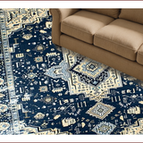 Ultra Soft Area Rug, Non Slip, Stain Resistant, Washable Area Rugs for Living Room, Bedroom, Rustic Textured Abstract Motif(Blue)