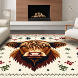 Ultra Soft Area Rug, Non Slip, Stain Resistant, Washable Area Rugs for Living Room, Bedroom, Whimsical Farm Life Character Design(Brown)