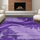 Ultra Soft Area Rug, Non Slip, Stain Resistant, Washable Area Rugs for Living Room, Bedroom, Trendy Plush Watercolor Design(Purple)