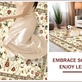Ultra Soft Area Rug, Non Slip, Stain Resistant, Washable Area Rugs for Living Room, Bedroom, Chic Floral Vintage Charm(Beige)