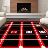 Ultra Soft Area Rug, Non Slip, Stain Resistant, Washable Area Rugs for Living Room, Bedroom, Playful Geometric Dice Motif(Black)