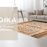 Ultra Soft Area Rug, Non Slip, Stain Resistant, Washable Area Rugs for Living Room, Bedroom, Chic Vintage Diamond Layout(Brown)