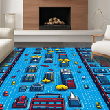 Colorful Roads and Buildings Artistry(Blue)