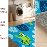 Pastel Frog Patterned Mat(Blue)