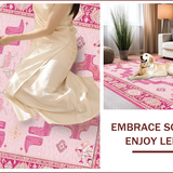 Ultra Soft Area Rug, Non Slip, Stain Resistant, Washable Area Rugs for Living Room, Bedroom, Non-Slip Cowboy Boots Living Room Carpet(Pink)
