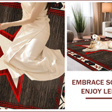 Ultra Soft Area Rug, Non Slip, Stain Resistant, Washable Area Rugs for Living Room, Bedroom, Rustic Earthy Star Motif(Black)