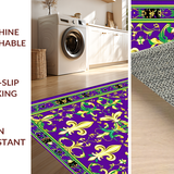 Ultra Soft Area Rug, Non Slip, Stain Resistant, Washable Area Rugs for Living Room, Bedroom, Chic Modern Festival Motif(Purple)
