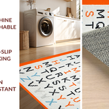 Ultra Soft Area Rug, Non Slip, Stain Resistant, Washable Area Rugs for Living Room, Bedroom, Soft Earthy Toned Alphabet Design(Orange)