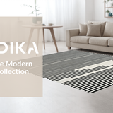 Ultra Soft Area Rug, Non Slip, Stain Resistant, Washable Area Rugs for Living Room, Bedroom, Chic Entryway Rug Featuring Graphic Stripe Motif, Minimalist Linear Art Style(Black)