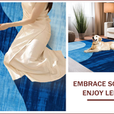 Ultra Soft Area Rug, Non Slip, Stain Resistant, Washable Area Rugs for Living Room, Bedroom, Calming Dark Blue Textured Elegance(Blue)