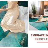 Artistic Low Pile Abstract Composition(Green)