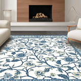 Ultra Soft Area Rug, Non Slip, Stain Resistant, Washable Area Rugs for Living Room, Bedroom, Rustic Hand-Painted Nature Scene(White)