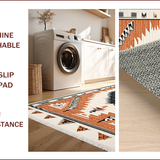 Ultra Soft Area Rug, Non Slip, Stain Resistant, Washable Area Rugs for Living Room, Bedroom, Machine Washable Cotton Rug for Modern Spa Decor(Orange)
