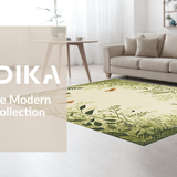 Ultra Soft Area Rug, Non Slip, Stain Resistant, Washable Area Rugs for Living Room, Bedroom, Elegant Insect Motif Aesthetic(Beige)