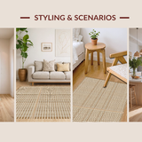 Ultra Soft Area Rug, Non Slip, Stain Resistant, Washable Area Rugs for Living Room, Bedroom, Classic Checkered Rustic Charm(Beige)