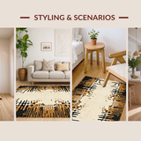 Ultra Soft Area Rug, Non Slip, Stain Resistant, Washable Area Rugs for Living Room, Bedroom, Minimalist Abstract Animal Design(Beige)