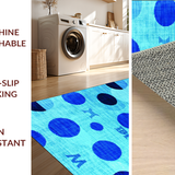 Ultra Soft Area Rug, Non Slip, Stain Resistant, Washable Area Rugs for Living Room, Bedroom, Charming Educational Blue Rug(Blue)