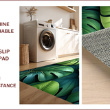 Ultra Soft Area Rug, Non Slip, Stain Resistant, Washable Area Rugs for Living Room, Bedroom, Elegant Sage Green Leaf Pattern(Green)