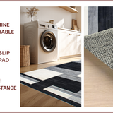 Ultra Soft Area Rug, Non Slip, Stain Resistant, Washable Area Rugs for Living Room, Bedroom, Chic Minimalist Grey Tiled Pattern(Gray)