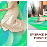 Ultra Soft Area Rug, Non Slip, Stain Resistant, Washable Area Rugs for Living Room, Bedroom, Whimsical Ogee Modern Print(Green)