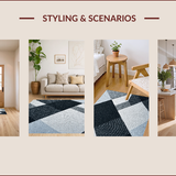 Ultra Soft Area Rug, Non Slip, Stain Resistant, Washable Area Rugs for Living Room, Bedroom, Contemporary Area Rug with Easy Care for Family Spaces(Black)