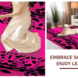 Ultra Soft Area Rug, Non Slip, Stain Resistant, Washable Area Rugs for Living Room, Bedroom, Chic Striped Cheetah Style(Pink)