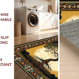 Ultra Soft Area Rug, Non Slip, Stain Resistant, Washable Area Rugs for Living Room, Bedroom, Luxurious Gold and Black Elements(Gold)
