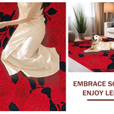 Ultra Soft Area Rug, Non Slip, Stain Resistant, Washable Area Rugs for Living Room, Bedroom, Bold Modern Botanical Print(Red)
