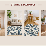 Ultra Soft Area Rug, Non Slip, Stain Resistant, Washable Area Rugs for Living Room, Bedroom, Texas Bluebonnets Woven(Gray)