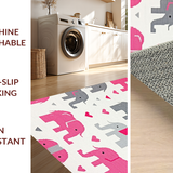 Ultra Soft Area Rug, Non Slip, Stain Resistant, Washable Area Rugs for Living Room, Bedroom, Soft Gray Pastel Animal Print(Pink)